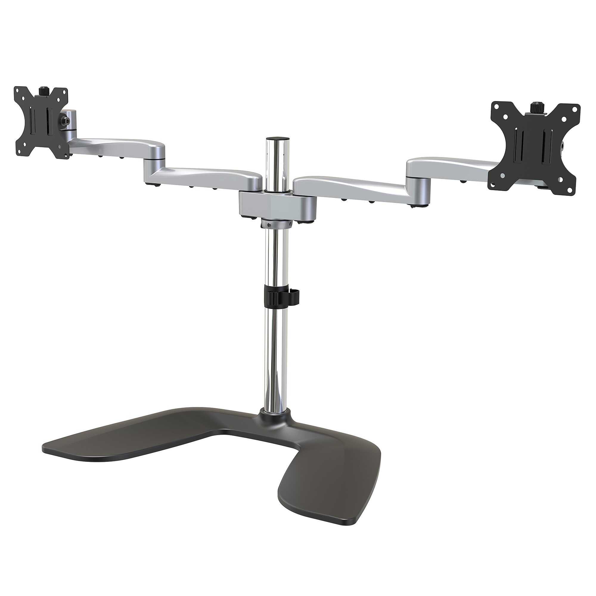 StarTech Dual Monitor Stand, For Up to 32″ Monitors, Black/Silver (ARMDUALSS) Simolary simolary.com