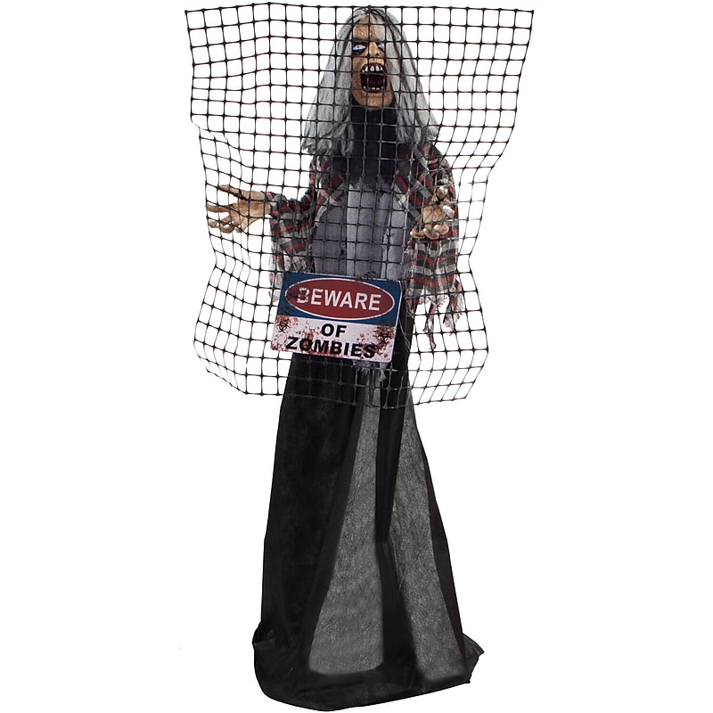 Haunted Hill Farm Life-Size Animatronic Zombie with Electric Fence (HHMAN-5FLSA) image 1