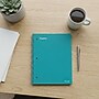 Staples Premium Poly 1-Subject Notebook, 8" x 10.5", Wide Ruled, 100 Sheets, Teal (ST20961D)~#|#~1B61D9C2-5033-407B-A361E6C4EFD4B342_sc7