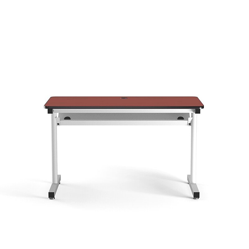 VersaDesk 48"W Basic Computer Table, Cherry/White (BCT4824-WC) image 1
