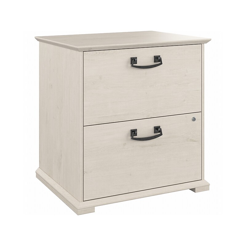 Bush Furniture Homestead 2-Drawer Lateral File Cabinet, Letter/Legal Size, Lockable, Linen White Oak (HOF129LW-Z) image 1