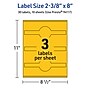 Avery Cigar Laser/Inkjet Multipurpose Labels, 2-3/8" x 8", Bright Yellow (30/Pack)~#|#~1B6ADA11-3135-4C61-8DDFC3A4ADFB8974_sc7