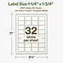Avery Hemp Rectangle Laser/Inkjet Multipurpose Labels, 1-1/4" x 1-3/4", Off-White (2560/Box)~#|#~1B77C072-CCA2-48C8-97ABE495884DFFEA_sc7