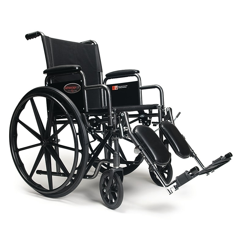 Everest & Jennings Advantage LX Wheelchair, 18", x 16", Fixed Desk Elevating Legrest Nylon Upholstery (3H020110) image 1