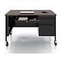 Hirsh 48"W Single-Pedestal Mobile Teacher's Desk, Black/Walnut (22646)~#|#~1B789D49-4061-42FB-9A7E39DB302F90BE_sc7