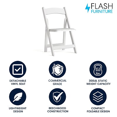 HERCULES Wood/Vinyl Folding Chair - Thumbnail 3