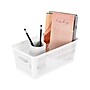 Simplify Slide to Stack Storage Tote, Plastic, White, 2/Pack (25934-WHITE-ST)~#|#~1B8375C4-2404-4AC5-A1263CA1C6937E9F_sc7