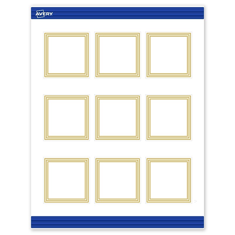 Avery Gold Multi-Lined Border Matte Blank Card, White, 90/Pack (S00-DHP) image 1