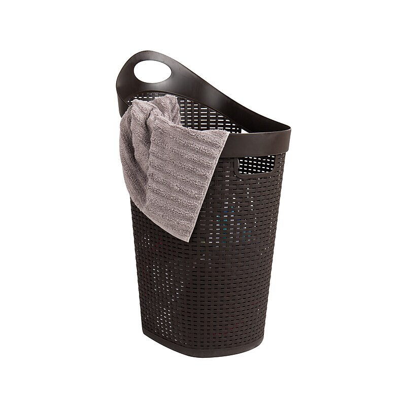 Mind Reader 15.85-Gallon Rolling Laundry Hamper, Plastic, Brown (60HWHEEL-BRN) image 1