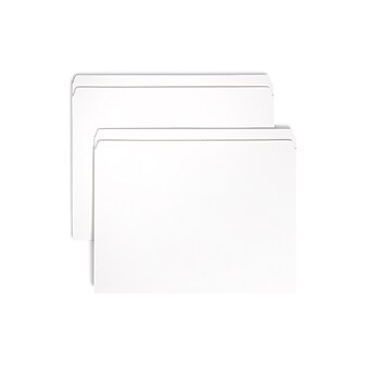 Smead File Folders, 1-Tab, Letter Size, White, 100/Box (12810)