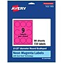 Avery Round Scalloped Laser/Inkjet Multipurpose Labels, 2.5" Dia, Neon Magenta (720/Box)~#|#~1B9BBAA5-115D-4C78-942A7C85D8C8C430_sc7