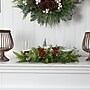 Nearly Natural Artificial Holiday Winter Greenery and Berries Triple Candle Holder Christmas Table Arrangement, 20" (A1866)~#|#~1B9D5A5F-6510-4F85-BD970B6B8C5CCED0_sc7