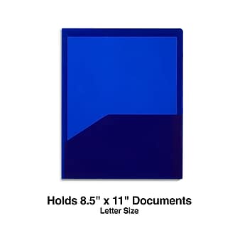 Staples 2 Pocket Plastic Presentation Folder, Letter Size, Navy (ST26384-CC)
