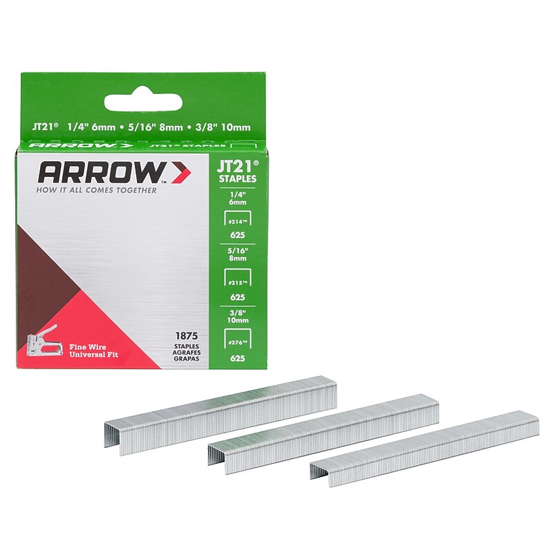 Arrow JT21 1/2" Length Standard Multi-Use Staples, Full Strip, 1875/Box (21MP1) image 1
