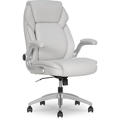 Serta Quinten Ergonomic Faux Leather Executive Chair, Cool Off White (52959-OWHT) Simolary simolary.com