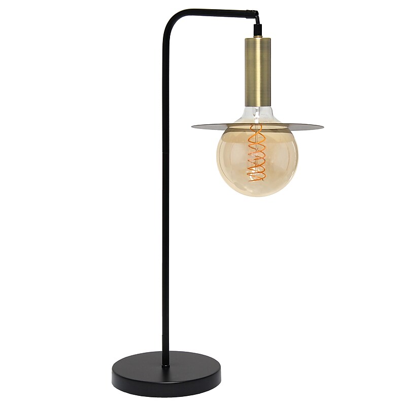 Lalia Home Studio Loft Oslo 24" LED Table Lamp, Matte Black/Antique Brass Plated (LHT-4002-BK) image 1