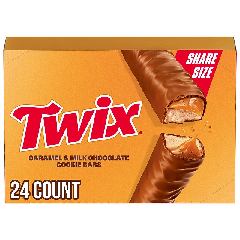 Twix Share Size Caramel Chocolate Cookie Bar, 3.02 oz., 24/Box (MMM35387) image 1