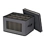 Household Essentials Large Stackable Folding Fabric Stemware Storage Box, 10.5" x 16.5"x 13", 39 Qt., Gray (52540-1)~#|#~1BB2179F-6033-4632-A82B61DAC7325B22_sc7