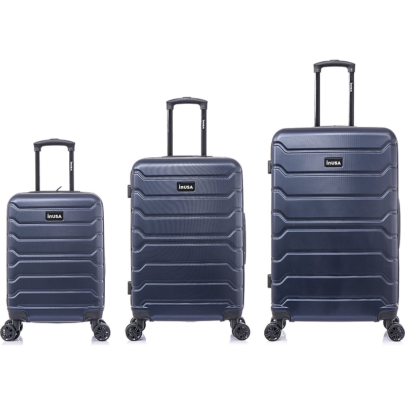 InUSA Trend 3-Piece Hardside Spinner Luggage Set, TSA Checkpoint Friendly, Blue (IUTRESML-BLU) image 1