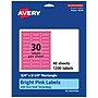 Avery Laser/Inkjet Rectangle Multipurpose Labels, 0.75" x 2.25", Bright Pink, 1200/Pack (94216)~#|#~1BBA21F1-E2E1-4BFC-B414F9B54333B434_sc7