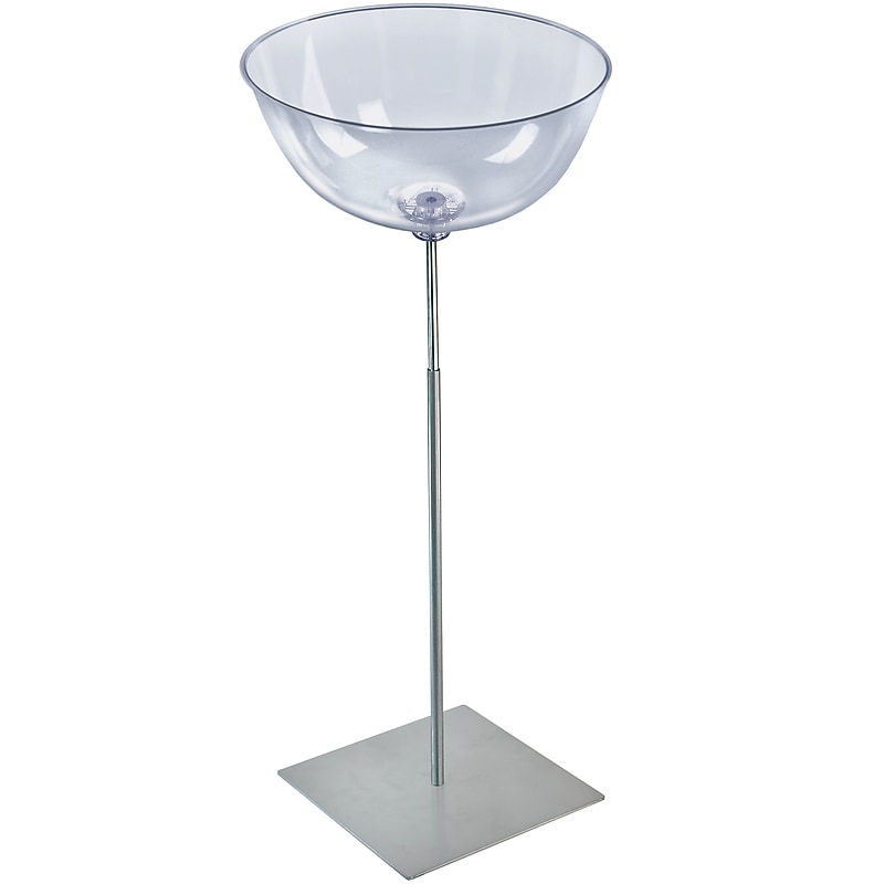 Azar 16" Bowl Floor Display, Silver/Clear (700976) image 1