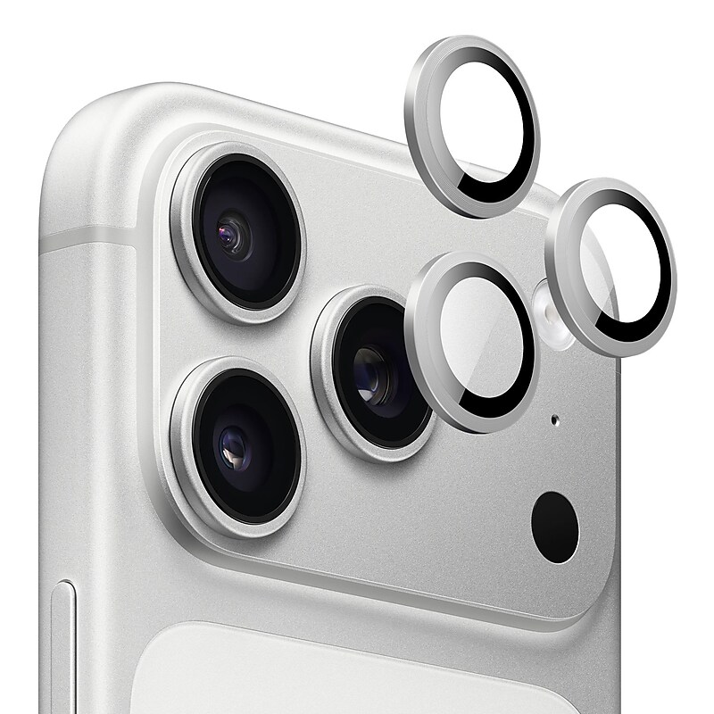 SaharaCase ZeroDamage Titanium Glass Camera Lens Protector for iPhone 17 Pro/iPhone 17 Pro Max, Silver, 2/Pack (ZD00189) image 1