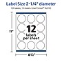 Avery TrueBlock Laser/Inkjet Circle Multipurpose Labels, 2.25" Dia., White, 120/Pack (94510)~#|#~1BC3EE3F-0D09-47A2-80E0DB4DFCFE90C9_sc7