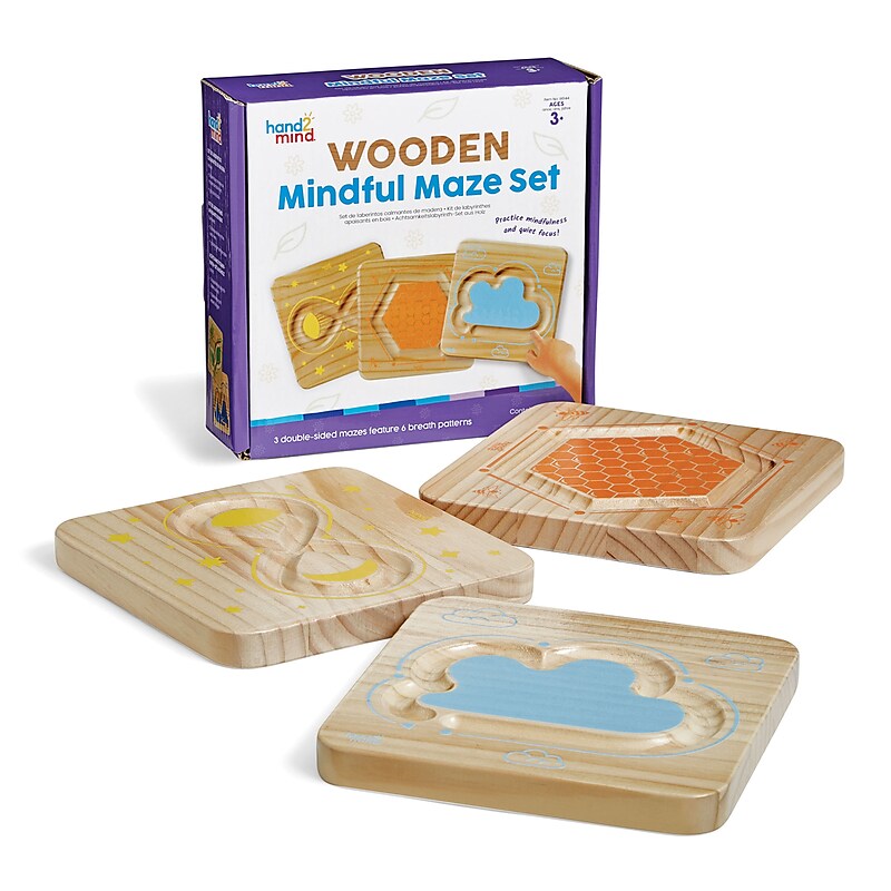 hand2mind Wooden Mindful Maze Set  (96144) image 1