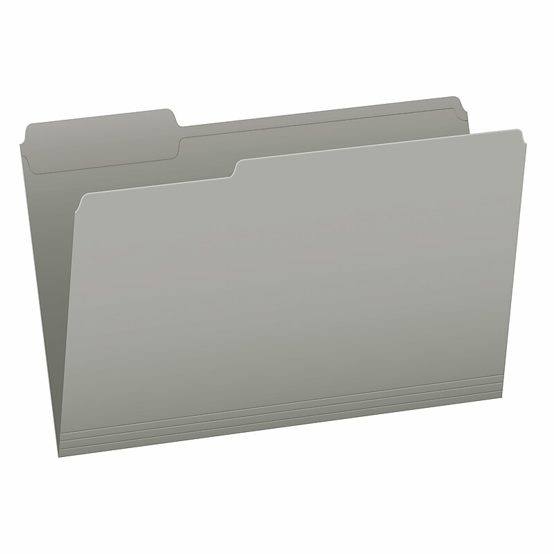 Pendaflex Heavy Duty File Folder, 1/3-Cut Tab, Assorted, Legal Size, Gray, 100/Box (1007032) image 1