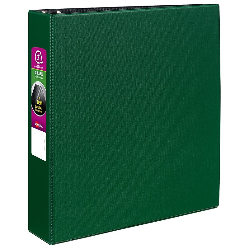 Avery Durable 2" 3-Ring Non-View Binders, Slant Ring, Green (27553) image 1