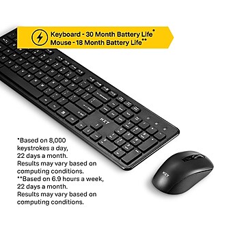 NXT Technologies™ Wireless Keyboard and Optical Mouse Combo, Black (NX60882)