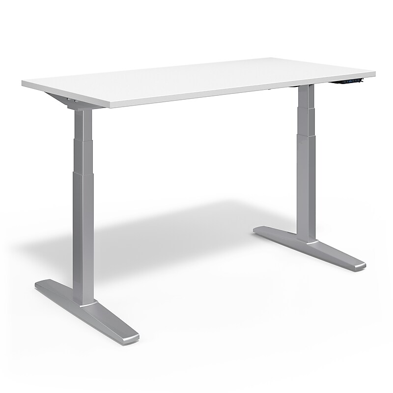 Workplace 2.0 55"W Electric Rectangular Adjustable Standing Desk with Micro Movements, White (WP62092) image 1