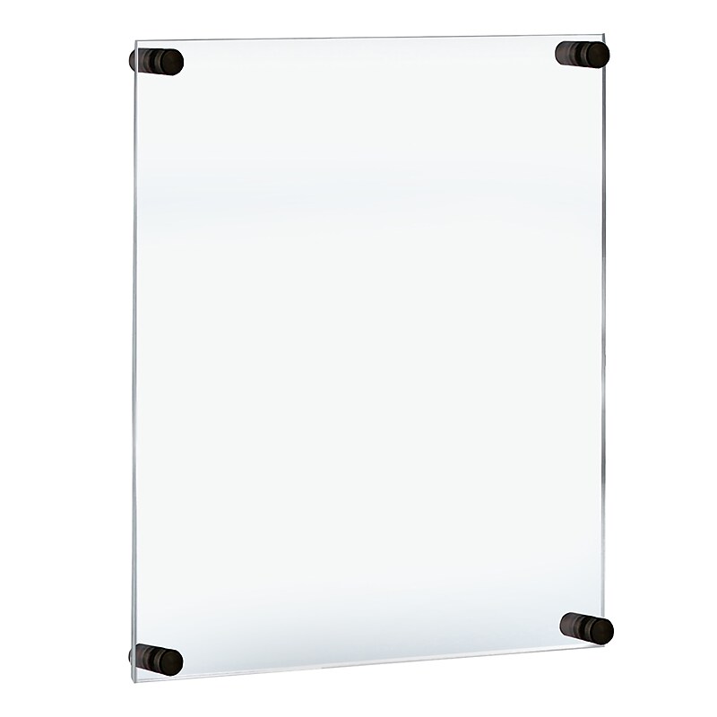 Azar Poster Holder, 22" x 28", Wall Mounted, Black Acrylic (105530-BLK) image 1