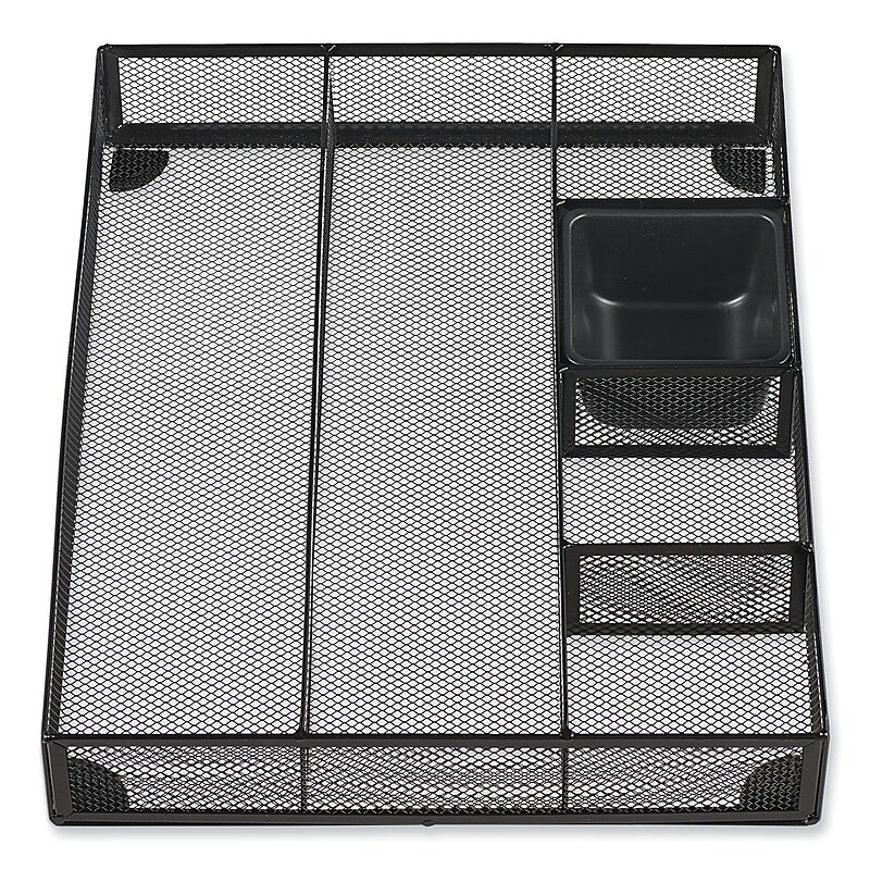 Universal Metal Mesh Drawer Organizer, 15 x 11 7/8 x 2 1/2, Black (UNV20021) image 1