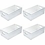 Azar Narrow Storage Tote Bin With Handle, 5.12" x 6.5"x 16.14", Clear, 4/Pack (556744-4PK)~#|#~1BF46D6C-D600-4143-BC407C14359EE7E6_sc7