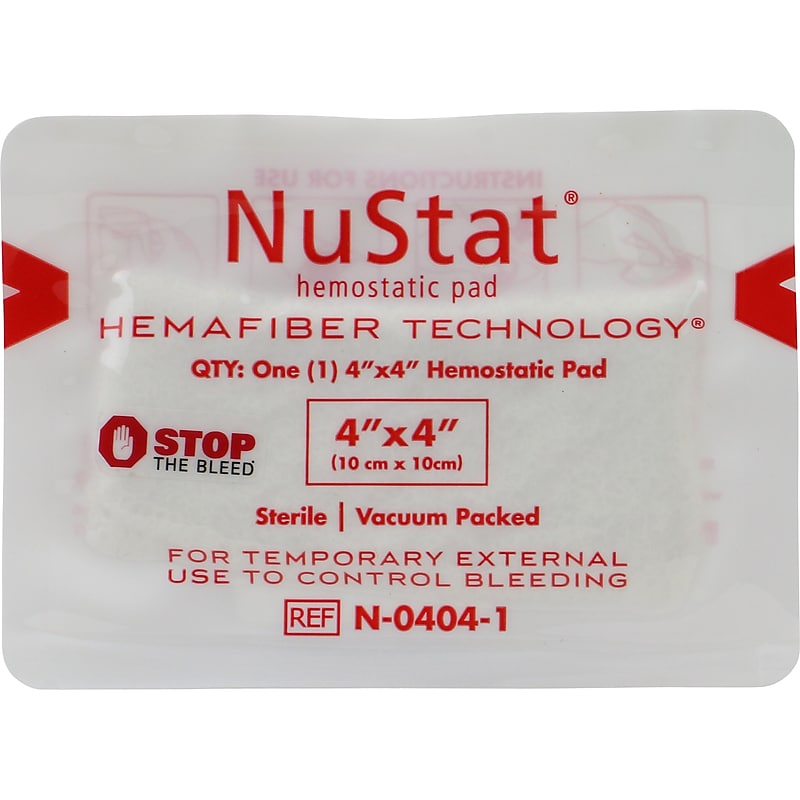 First Aid Only NuStat 4" Sterile Hemostatic Gauze Pad, 10/Pack (91196-002) image 1