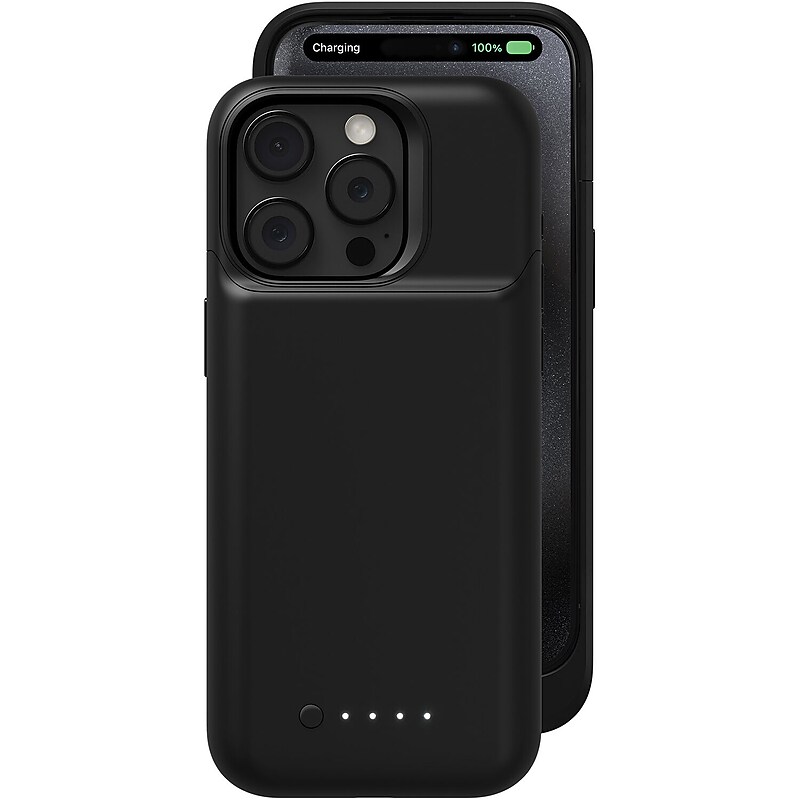 Mophie Juice Pack Battery Case for iPhone 15 Pro, Shock Absorbing, Black (401014298) image 1