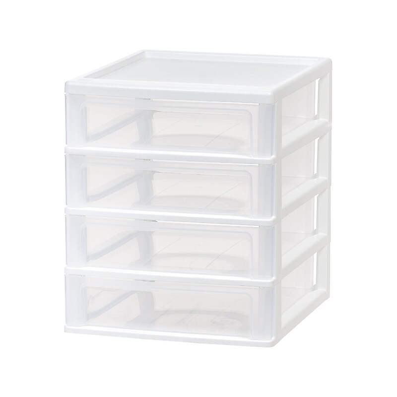 Iris 4-Drawer Desktop Unit, White/Clear (587014) image 1