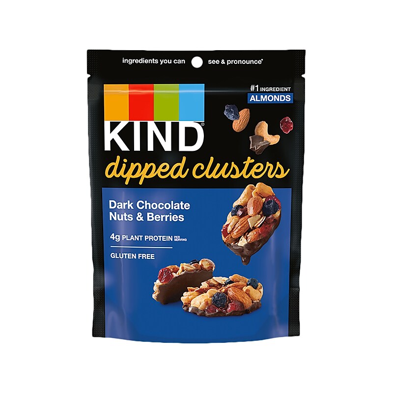 KIND Dark Chocolate Nuts & Berries Dipped Clusters, 4 oz. (28931) image 1