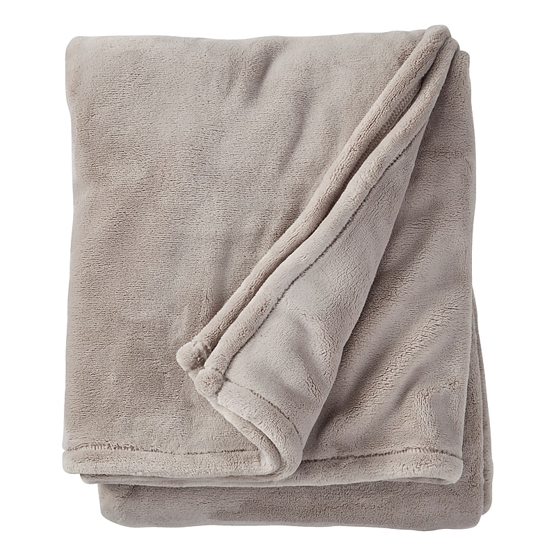 L.L.Bean Wicked Plush Throw, Large, Woodsmoke (0SAG207000) image 1