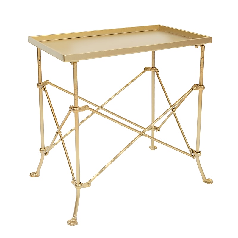 Storied Home Metal End Table, Gold (EC0221) image 1