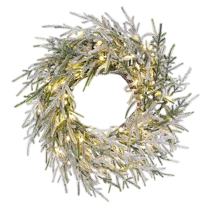 Fraser Hill Farm 36” Real Feel Pre-Lit Artificial Wreath (FFRF036W-5MSN) image 1