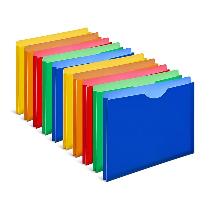 Staples Moisture Resistant File Pockets, Letter Size, Assorted