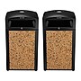Alpine Industries Steel Outdoor Trash Can with Covered Top and Open Sides, 40 Gallon, Black/Stone, 2/Pack (ALP472-40-STO-2PK)~#|#~1C32A9FE-E3AD-44F7-9AC43D47F37E6803_sc7