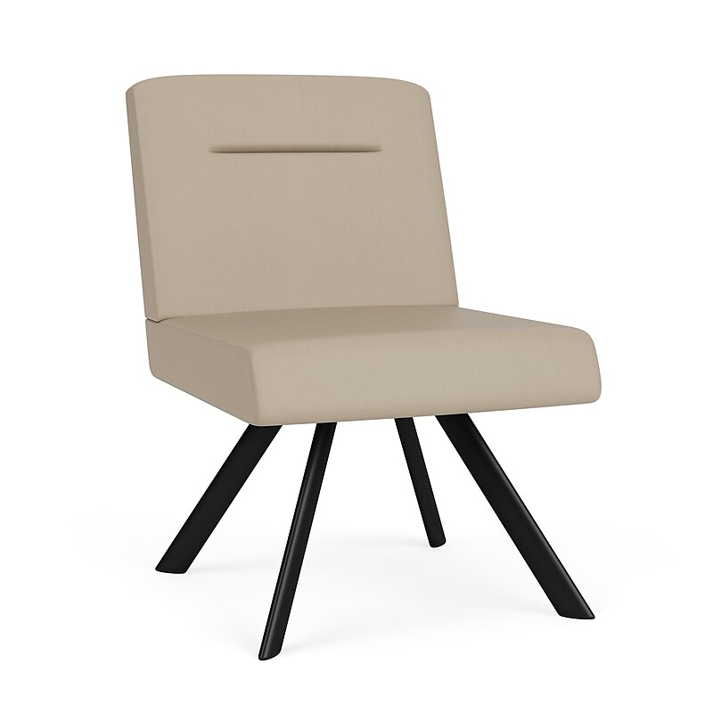 Lesro Willow Vinyl Lounge Chair, Armless, Patrio Plus Concrete/Black (WL1102.SBK-02PPCN.03PPCN) image 1
