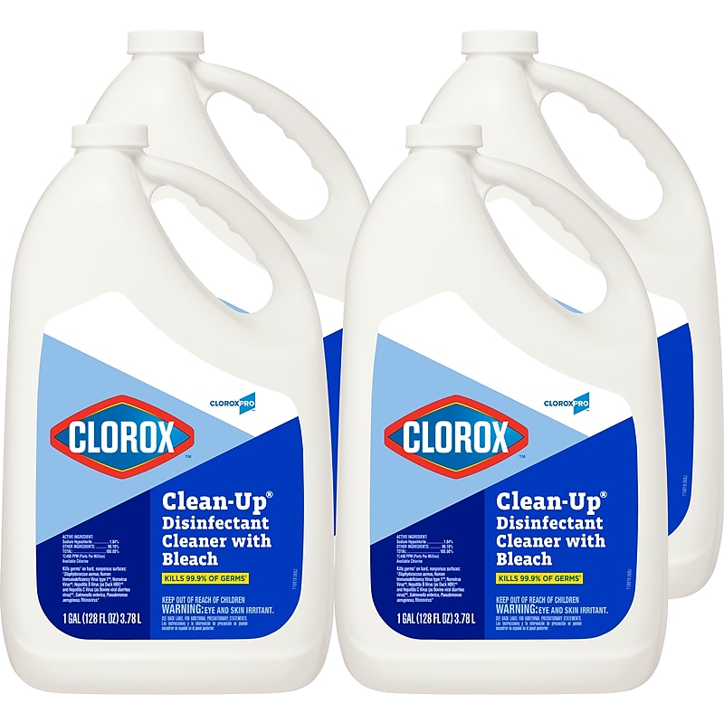 Clorox Clean-Up Disinfectant Cleaner with Bleach Refill, Unscented, 128 oz., 4/Carton (CLO 35420CT) image 1