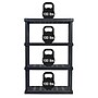 Iris 4-Shelf Plastic Shelving Unit, 55.8" x 35.9" x 17.9", Black (140099)~#|#~1C42B41F-3E0D-4F24-B8E504FAA2D07656_sc7