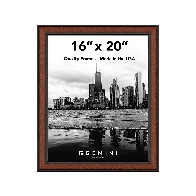 Gemini 16" x 20" Wood Picture Frame, Walnut (G703) image 1