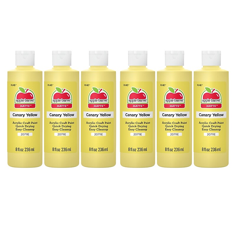 Apple Barrel Acrylic Paint Matte, 8oz., Canary Yellow, 6/Pack (APP20711E-6) image 1