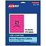 Avery Oval Laser/Inkjet Multipurpose Labels, 1-1/8" x 2-1/4", Neon Magenta (210/Pack)~#|#~1C4A5DCB-D9A7-4162-8107F7F3B590E44E_sc7